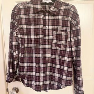 Elizabeth and James Plaid Shirt - Burgundy and White